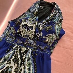 Maxi Dress Boho Blue Paisley NWOT sz 4